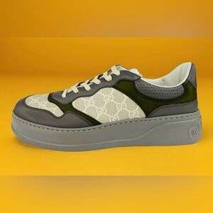 Gucci GG Supreme Canvas Leather Chunky Platform Sneakers UK 12.5 -US 13 -EU 46.5